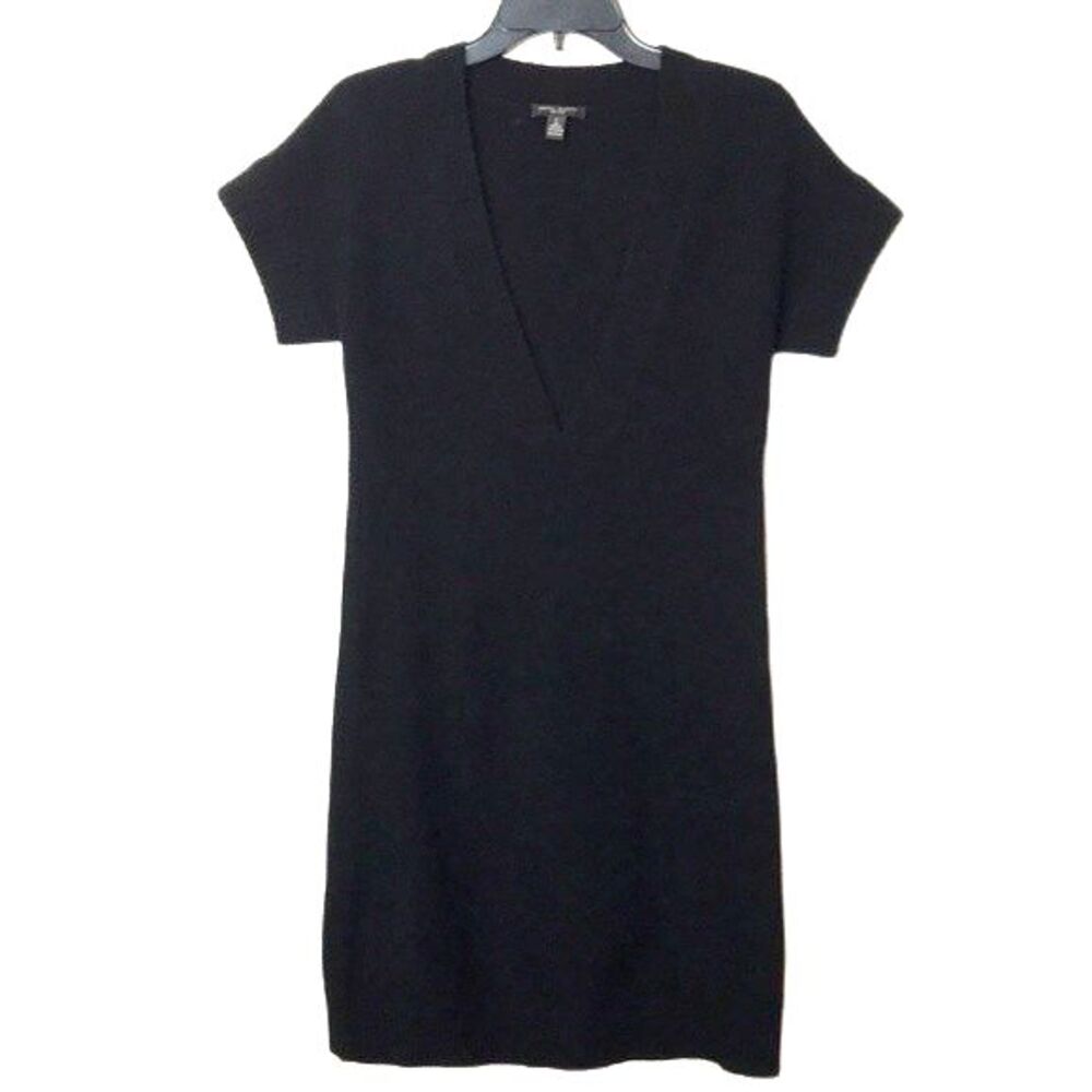 Henri bendel black v neck pullover wool cashmere blend cozy fall dress small